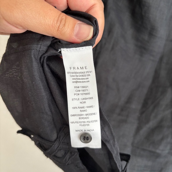 NWT FRAME Embroidered High Neck Sleeveless Top In Black Size XL - Picture 5 of 6